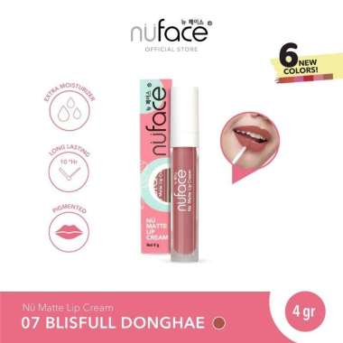Nu face Lip Cream matte nuface , Nu face Lip Cream matte tahan lama 07 Pale Brown