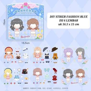 BAJUKIDDIE DIY STIKER FASHION DRESS UP PERNAK PERNIK LUCU STICKER ANIME KAWAII IMPORT STIKER BLUE