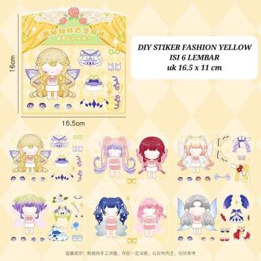 BAJUKIDDIE DIY STIKER FASHION DRESS UP PERNAK PERNIK LUCU STICKER ANIME KAWAII IMPORT STIKER YELLOW