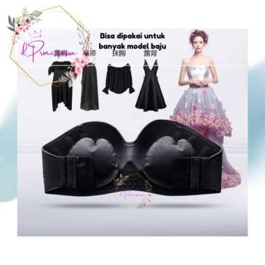 BRL013 BRA STRAPLESS - BRA TANPA TULANG - BRA TANPA TALI -PUMP BRA PAD A BLACK