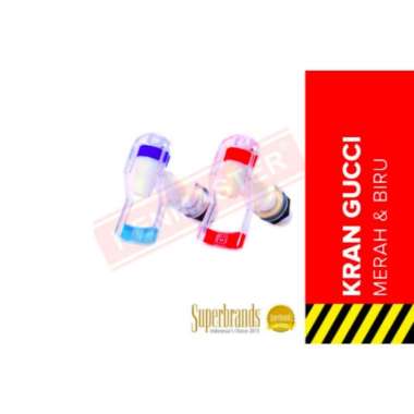 Kran Guci Aqua dorong Biru + Merah Guci Dispenser merah