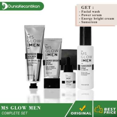 Paket MS Glow Men Complete MS Glow For Men Original BPOM Free Pouch