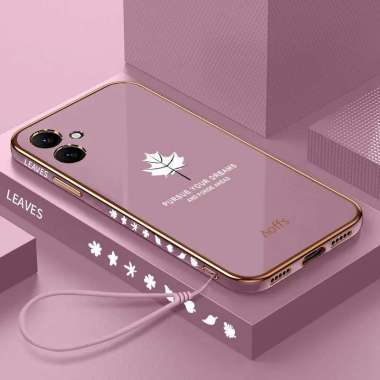 Casing Maple Terbaru Samsung A04 / A04E Softcase Elektro Plating Bonus Tali Strap SAMSUNG A04E BIRU