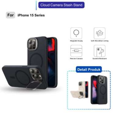 ESR Case iPhone 15 Pro Max 15 Pro Cloud Camera Stash Stand Magsafe Case iPhone 15 Black