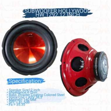 TERLARIS SUBWOOFER HOLLYWOOD HW 1292 12INCH DOUBLE COIL