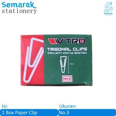 VTRO Trigonal Clips Klip Penjepit Kertas No.3