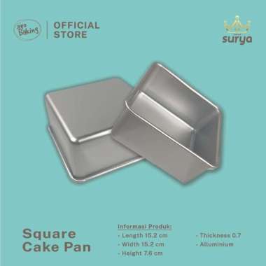 Loyang Kotak/Loyang Bolu Kotak/Loyang Kotak Full Press Merk Surya 20504206: 6"