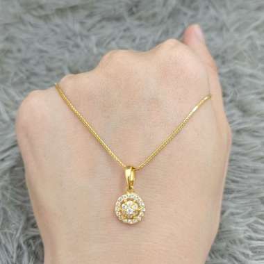 terbaru set kalung alta dan liontin bulat markis elegan emas