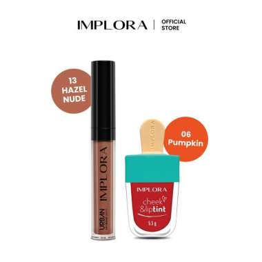 Implora Korean Matte Ombre Lips (Hazelnude Lip Cream + LipTint)Implora Pumpkin