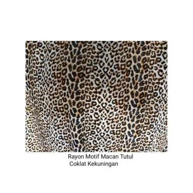 Kain Rayon Macan Tutul Coklat kekuningan