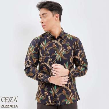 Baju Batik Pria Kemeja Batik Pria Lengan Panjang Modern Model Slimfit Batik Solo XL