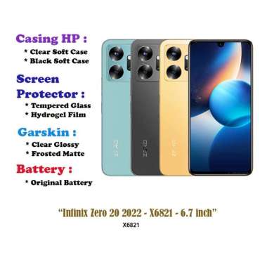 Infinix Zero 20 2022 - X6821 - 6.7 inch - Case - Screen Protector - Battery - Dll Clear Soft case
