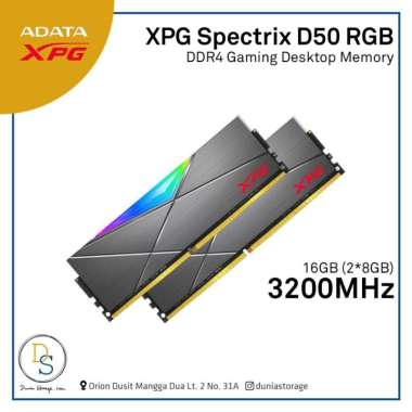 ADATA XPG Spectrix D50 16GB (2X8GB) DDR4 3200 MHz | TUNGSTEN GREY