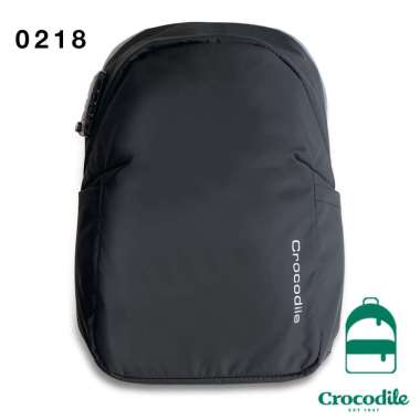 Crocodile 0218 Tas Backpack + TSA Lock Original - Black Black