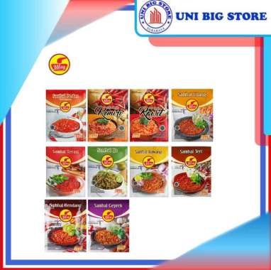 FINNA ULEG Sambal Aneka Rasa 18 gr Ijo Terasi Udang Teri Rawit Bawang Sambal Pedas