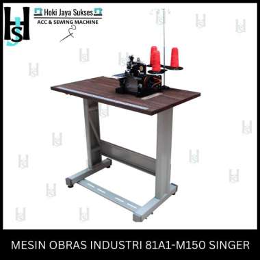 Mesin Obras 3 Benang 81A1 With Motor Singer Lengkap Kaki Meja ORI SINGER FULLSET + Packing peti kayu