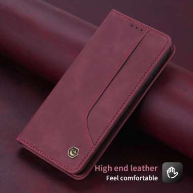 Oppo reno 8T 4G reno8t Wallet Leather Case Cover Dompet POLA maron