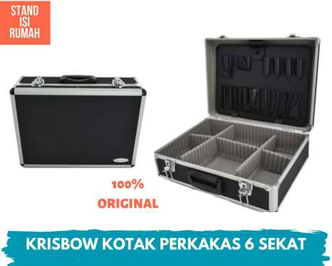 KRISBOW KOTAK PERKAKAS HITAM 6SEKAT TOOL BOX KOPER PERALATAN ALUMINIUM