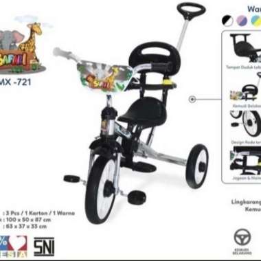 sepeda anak roda 3 safari nekel chrome - Multicolor