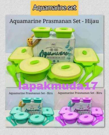 Aquamarine Set 12 pcs Prasmanan Makan Warna Multicolor