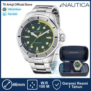 NAUTICA NAPKMS307 SET Jam Tangan Pria Analog Silver Stainless Steel