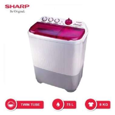 SHARP Mesin Cuci Twin Tub ES-T75NT-PK Biru