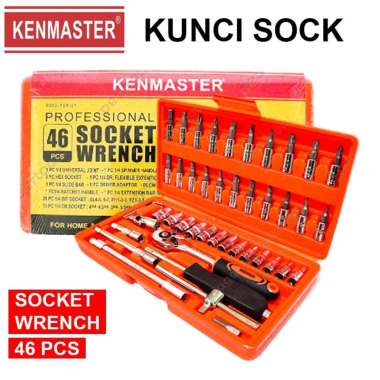 Kunci Socket sok 46pcs Kenmaster Obeng Set 46 pcs Obeng Socket wrench