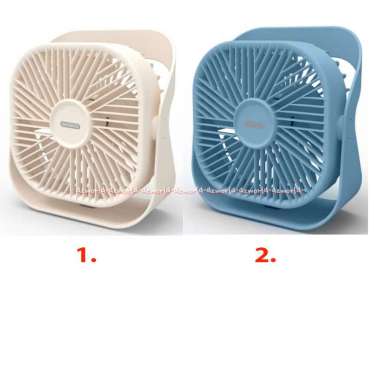 Memoo Mini Table Fan Kipas Angin Kecil Portable Recharge Krem