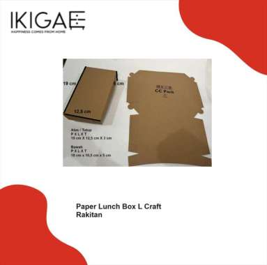 PAPER LUNCH BOX S, M, L CRAFT RAKITAN ISI 5 PCS L coklat