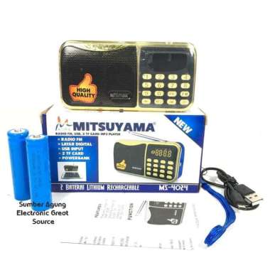 MS4024 Mitsuyama Radio Speaker FM USB 2TF Card Powerbank Charge Cas