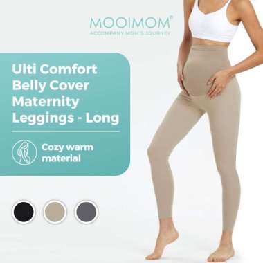 Legging Hamil - MOOIMOM Ulti Comfort Belly Cover Maternity Leggings - Long M Black