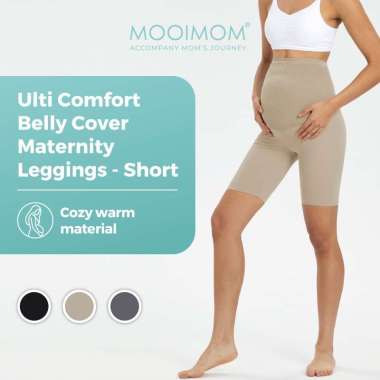 Legging Hamil - MOOIMOM Ulti Comfort Belly Cover Maternity Legging - Short XL Grey