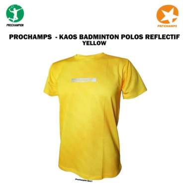 Kaos Jersey Badminton Prochamp Polos DTF Yellow (Reflectif) M