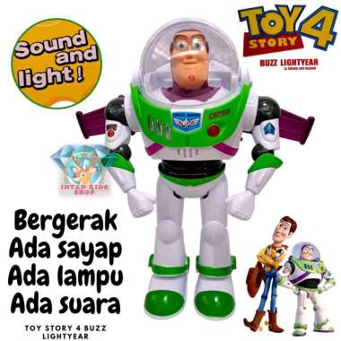 MAINAN ROBOT ACTION FIGURE B/O TOY STORY 4 BUZZ LIGHTYEAR GERAK LAMPU SUARA SAYAP 8899-88 Sayap Bubb