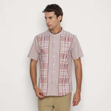 (LAST CALL) Platini Kemeja Pria Lengan Pendek Katun Maroon 931179