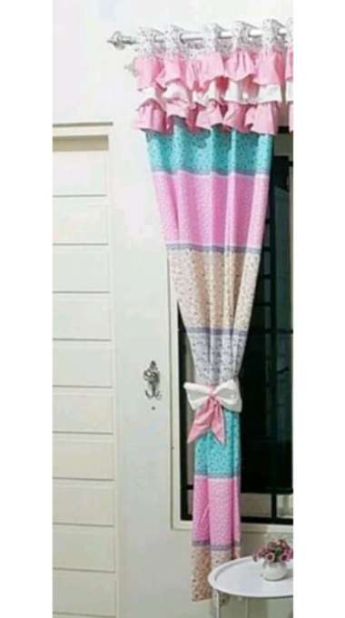 Gorden Jendela Kecil Rumbai 60x150 60x200 60x250 Lubang Cincin Smokring Shabby Ukuran 60x150