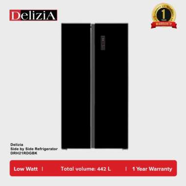 Kulkas 2 Pintu Delizia Side by Side Refrigerator DRH21RDGBK