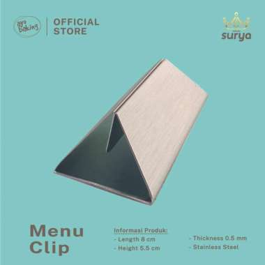 SURYA Stand Menu/Pajangan Menu Restoran/Cafe/Menu Clip Stainless 10404048:10cm