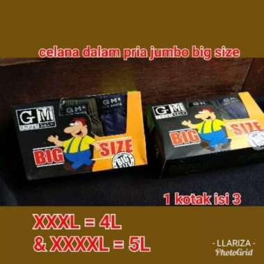Celana Dalam Pria Jumbo Agree GM XXXL XXXXL 4L 5L CD Big Size Random - Size 5L