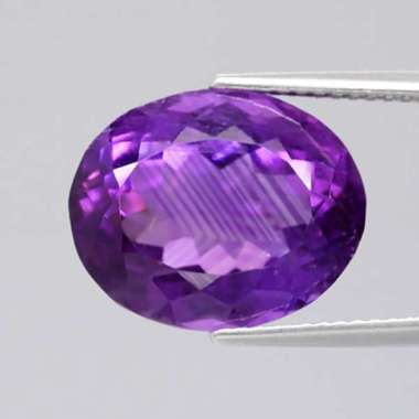 AT-056 Batu Permata Amethyst Kecubung Ungu Oval Uruguay Natural 10.10 Ct. Untreated Bersertifikat