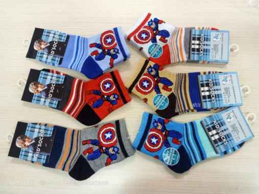 Kaos kaki anak TK SD karakter Laki Spiderman Captain Capt 4 7