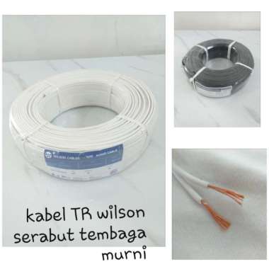 Kabel Listrik TR WILSON 2x30 Kabel Audio Serabut 100m Hitam / Putih putih