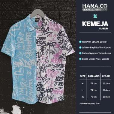 KEMEJA PANTAI KOREA PRIA/WANITA KEMEJA MOTIF GRAVITY TWO TONE L