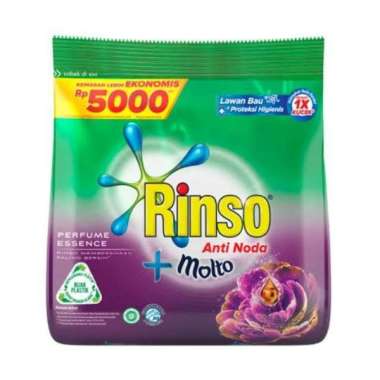 Promo Harga RINSO Anti Noda Deterjen Bubuk + Molto Purple Perfume Essence 240 gr - Blibli