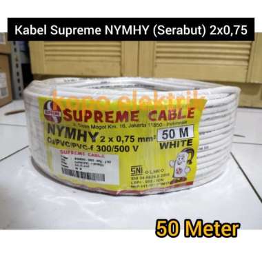 Kabel Supreme Serabut 2x0.75 NYMHY 2x0,75 Putih