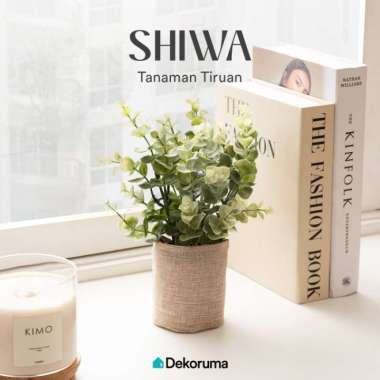 Dekoruma SHIWA Tanaman Tiruan Eucalyptus dalam Pot Rami
