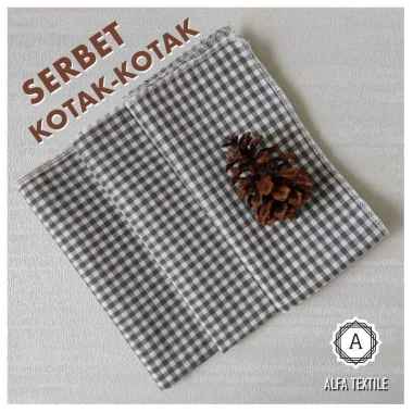 Serbet Kotak Kotak Merah Putih Alas Fotografi kain kotak kotak Hitam abu abu