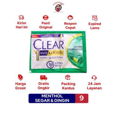 Shampo Clear Anti Ketombe Ice Cool Menthol 9 ml Sachet Renceng