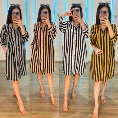 FEMEMSHOPA- DRESS KEMEJA / KEMEJA MOTIF / TUNIK WANITA / KEMEJA KEKINIAN - FN DRESS KEMEJA OHANA XXL