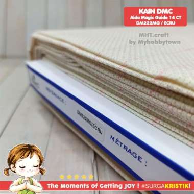 Kain Sulam Kristik Strimin Aida 14ct DMC Magic Guide Aida With Grid ECRU
